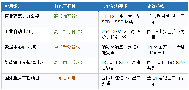 5个具体场景下的替代可行性判断