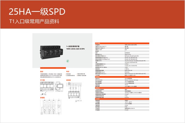 25HA一级SPD样本,适合入口级常用选型沟通 25HA一级SPD样本,适合入口级常用选型沟通
