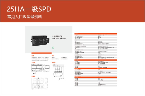 25HA一级SPD产品样本,展示T1系列型号分支 25HA一级SPD产品样本,展示T1系列型号分支