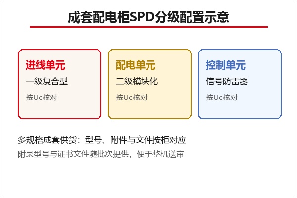 成套配电柜SPD分级配置示意 成套配电柜SPD分级配置示意