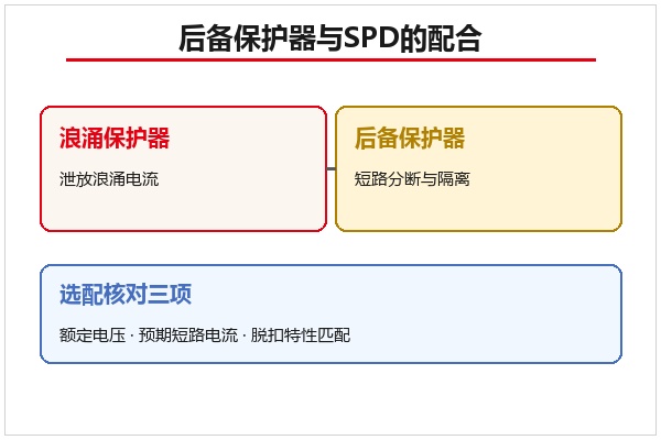 后备保护器与SPD的配合关系示意 后备保护器与SPD的配合关系示意