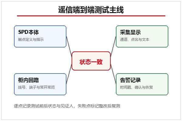 遥信端到端测试主线示意 遥信端到端测试主线示意