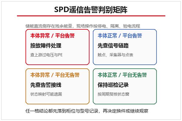 浪涌保护器遥信告警判别矩阵示意 浪涌保护器遥信告警判别矩阵示意