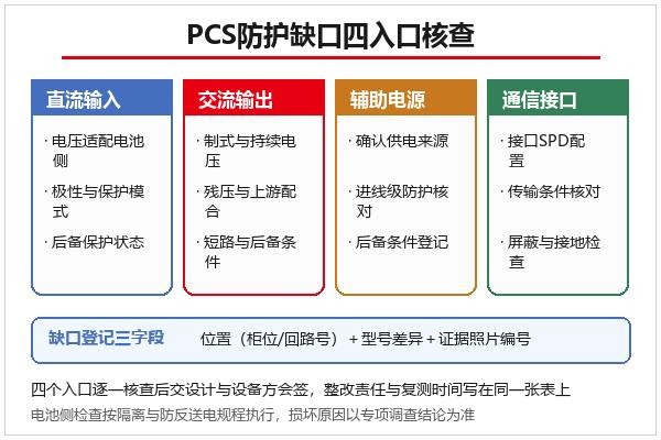 PCS防护缺口四入口核查信息图 PCS防护缺口四入口核查信息图