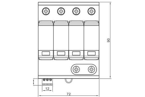 易造YSPD-40C-385G-R/3PN浪涌保护器外形尺寸图 易造YSPD-40C-385G-R/3PN浪涌保护器外形尺寸图