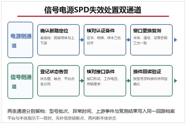 信号电源SPD失效处置双通道信息图